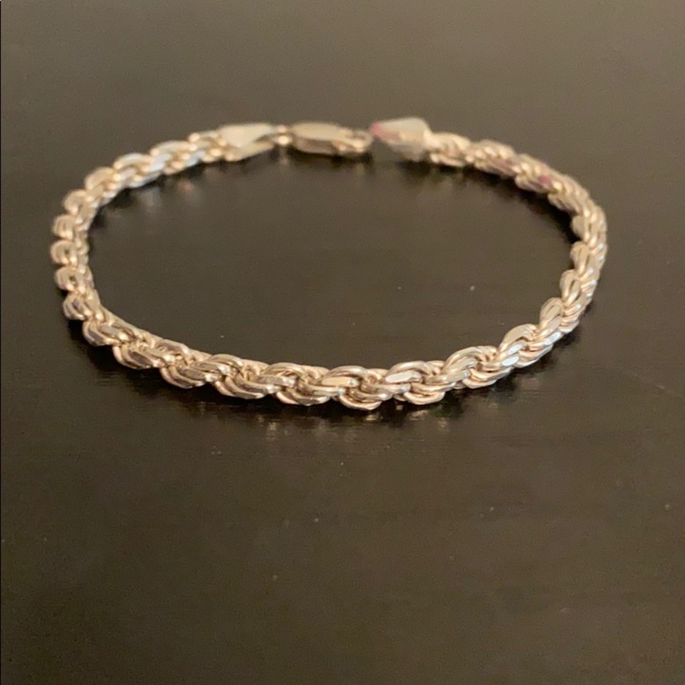 Thick Braid 925 Sterling Silver Bracelet 7 Inches